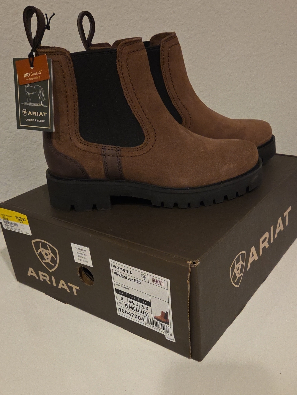 Ariat Women's Brown Suede Chelsea Wexford Lug H20 Work Boots